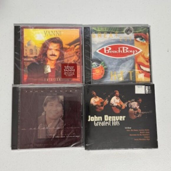 Set of 4 Folk and Relaxing Music CDS - John Denver, Beach Boys, and Yanni - Picture 1 of 1